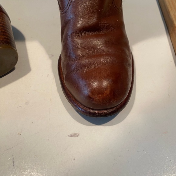 Coach Fayth Brown Leather Slip On Heel Boots - Picture 8 of 10